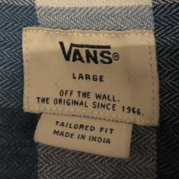 Vans Off The Wall LG Mens Blue Checkered Flannel - Picture 4 of 5